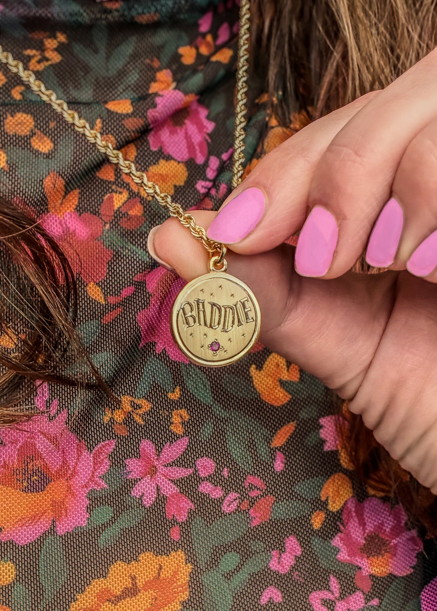 “Baddie”pendant 14K