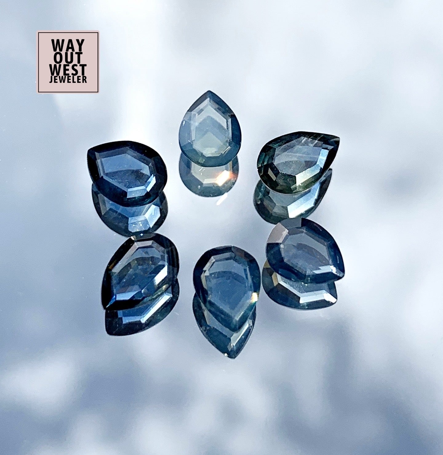 Radiant sapphire charm in 14K Yellow