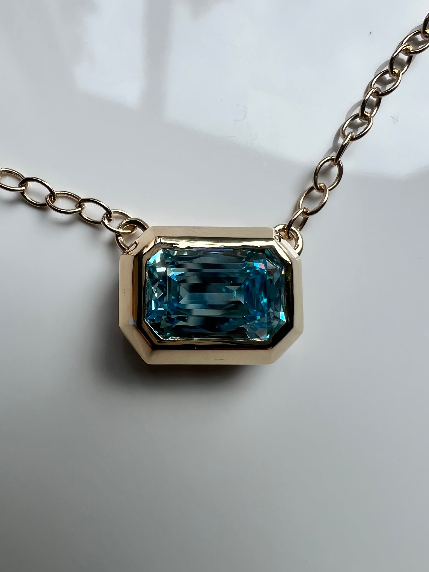 Custom cobalt charm, necklace