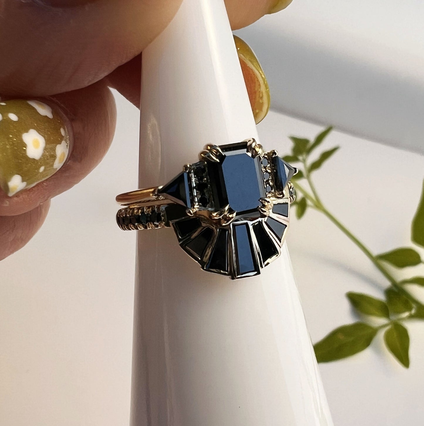 Custom black diamond contour band