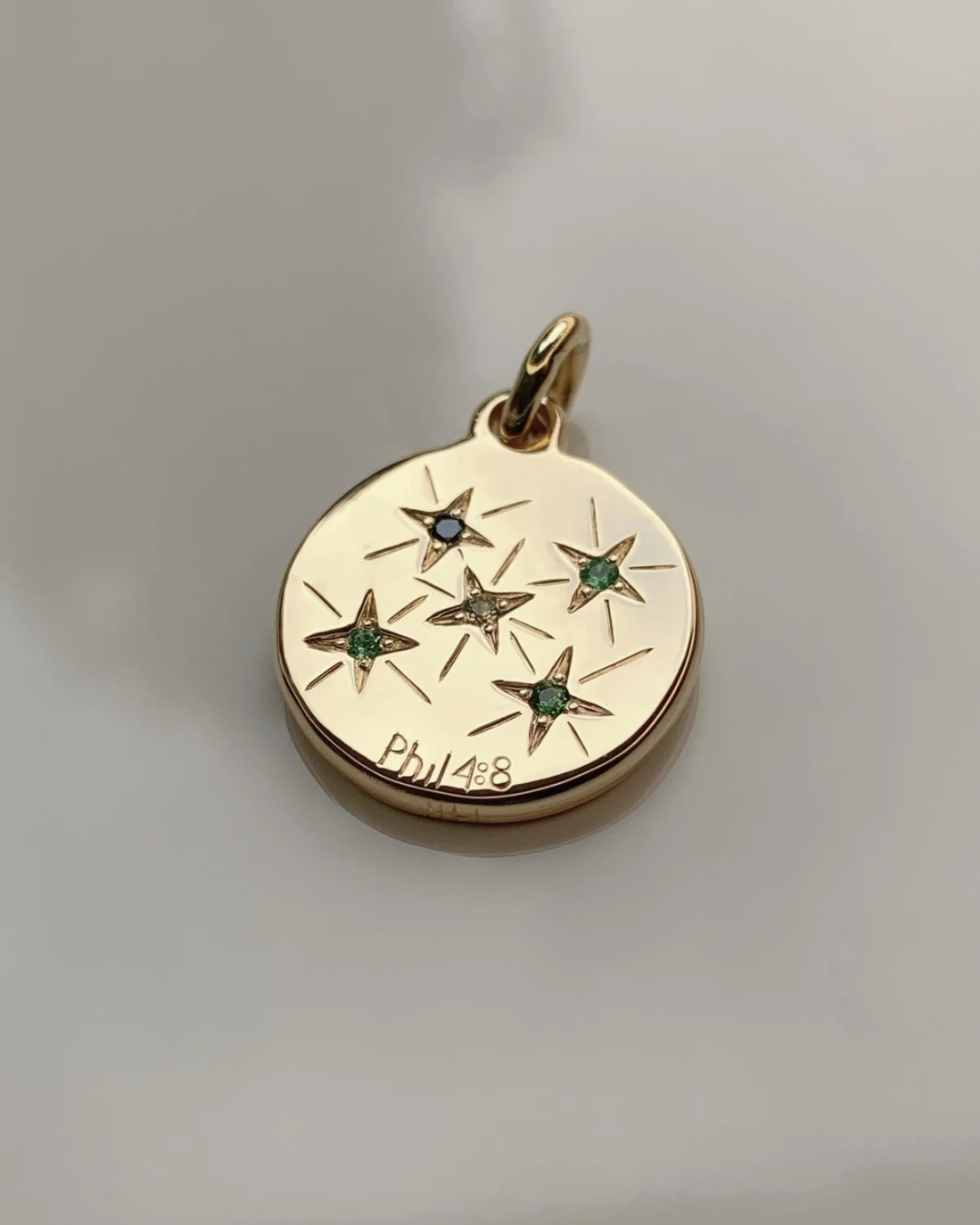 Custom embossed initial pendant