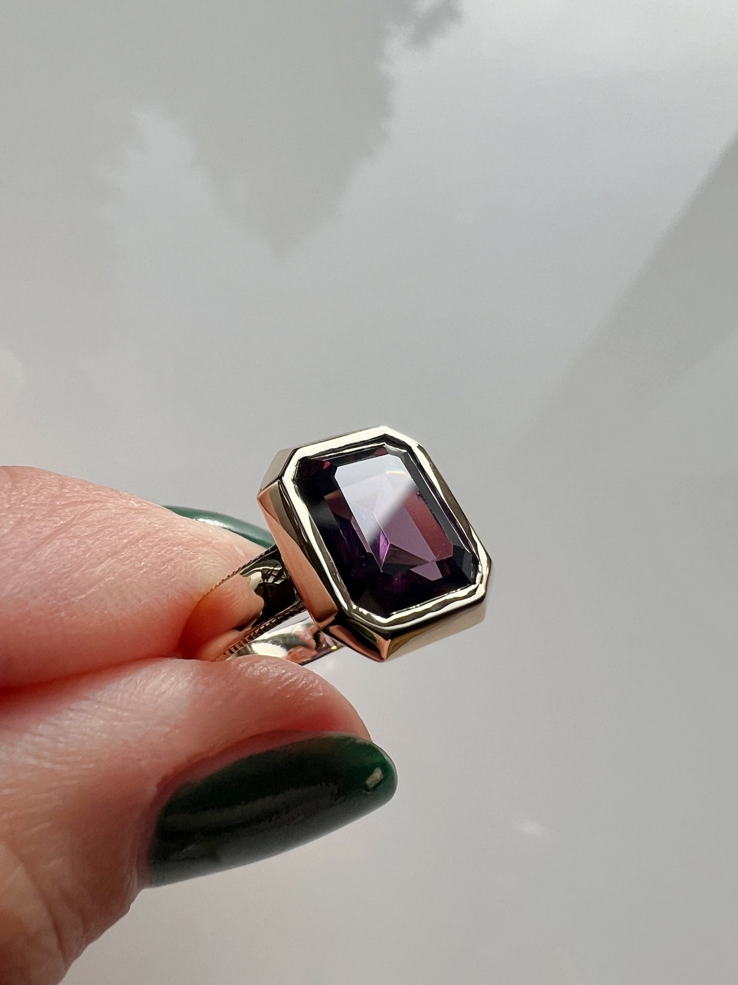 Purple sapphire ring