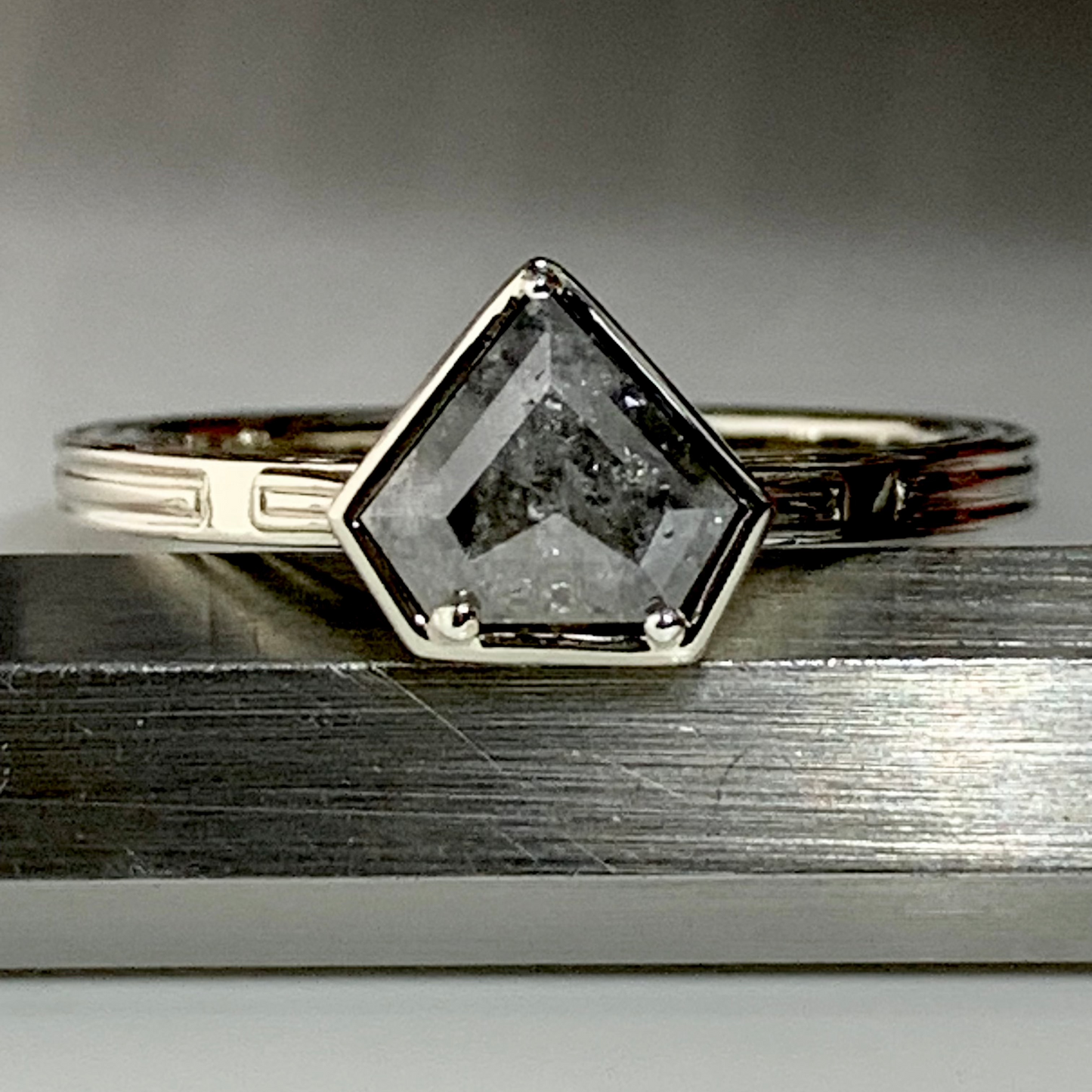 salt and pepper diamond ring