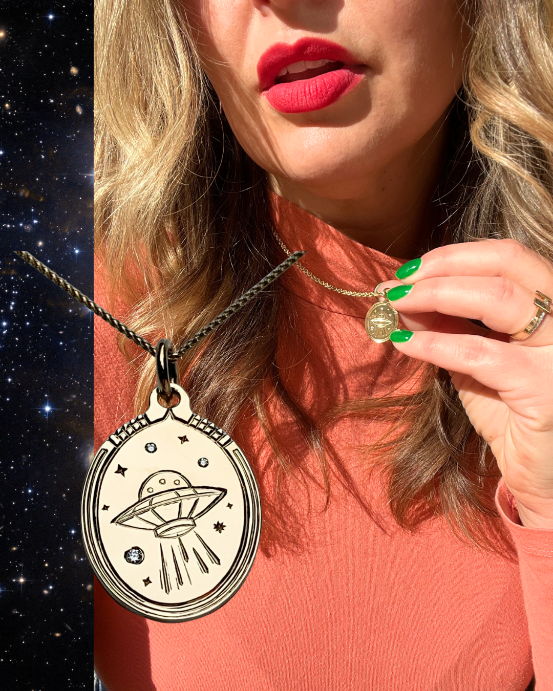 UFO Charm - 14k Recycled Gold