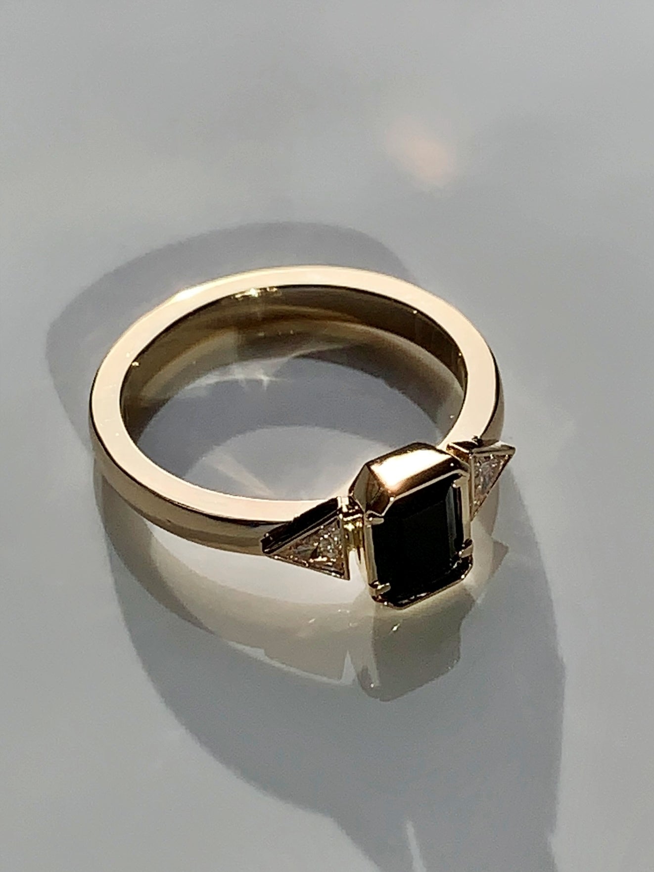 Handmade Onyx & Diamond ring