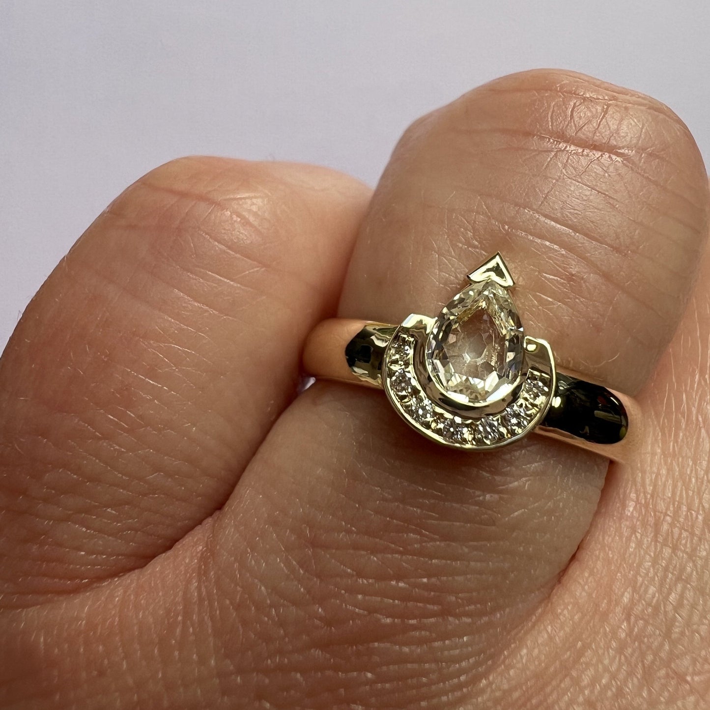 sapphire ring worn