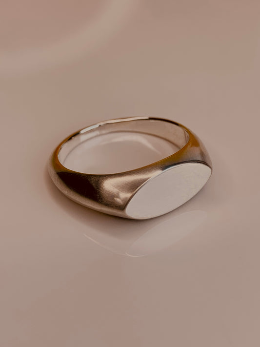 Teardrop 14k gold signet ring