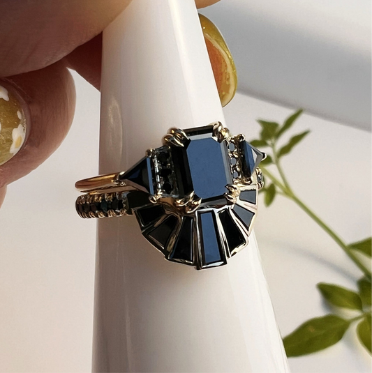 Custom black diamond contour band