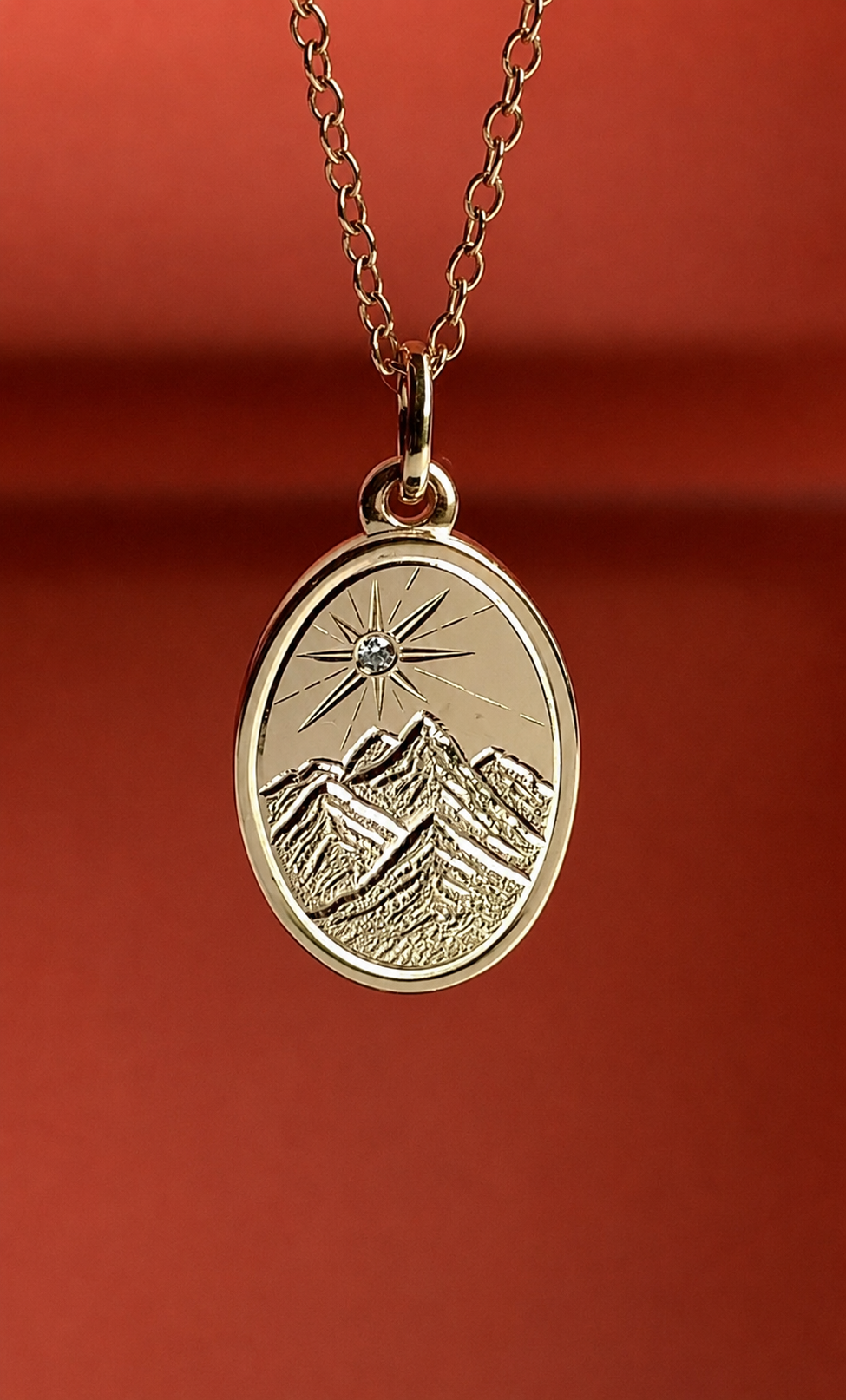 Mountain Range Charm - 14k Recycled Gold