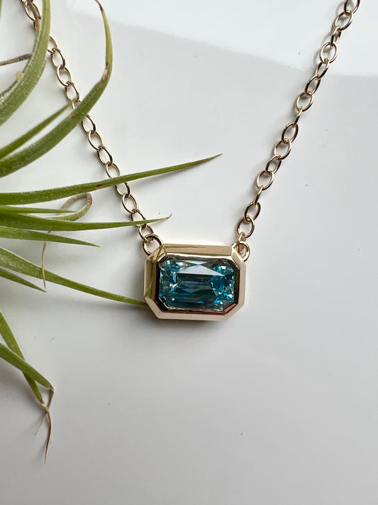 Custom cobalt charm, necklace