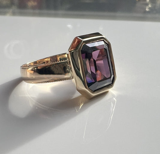 Purple sapphire ring