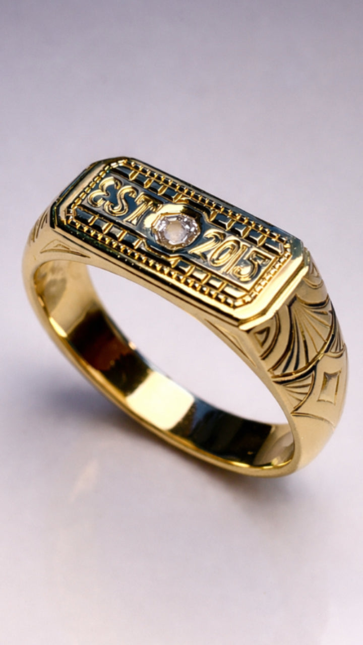 Custom 18k signet ring