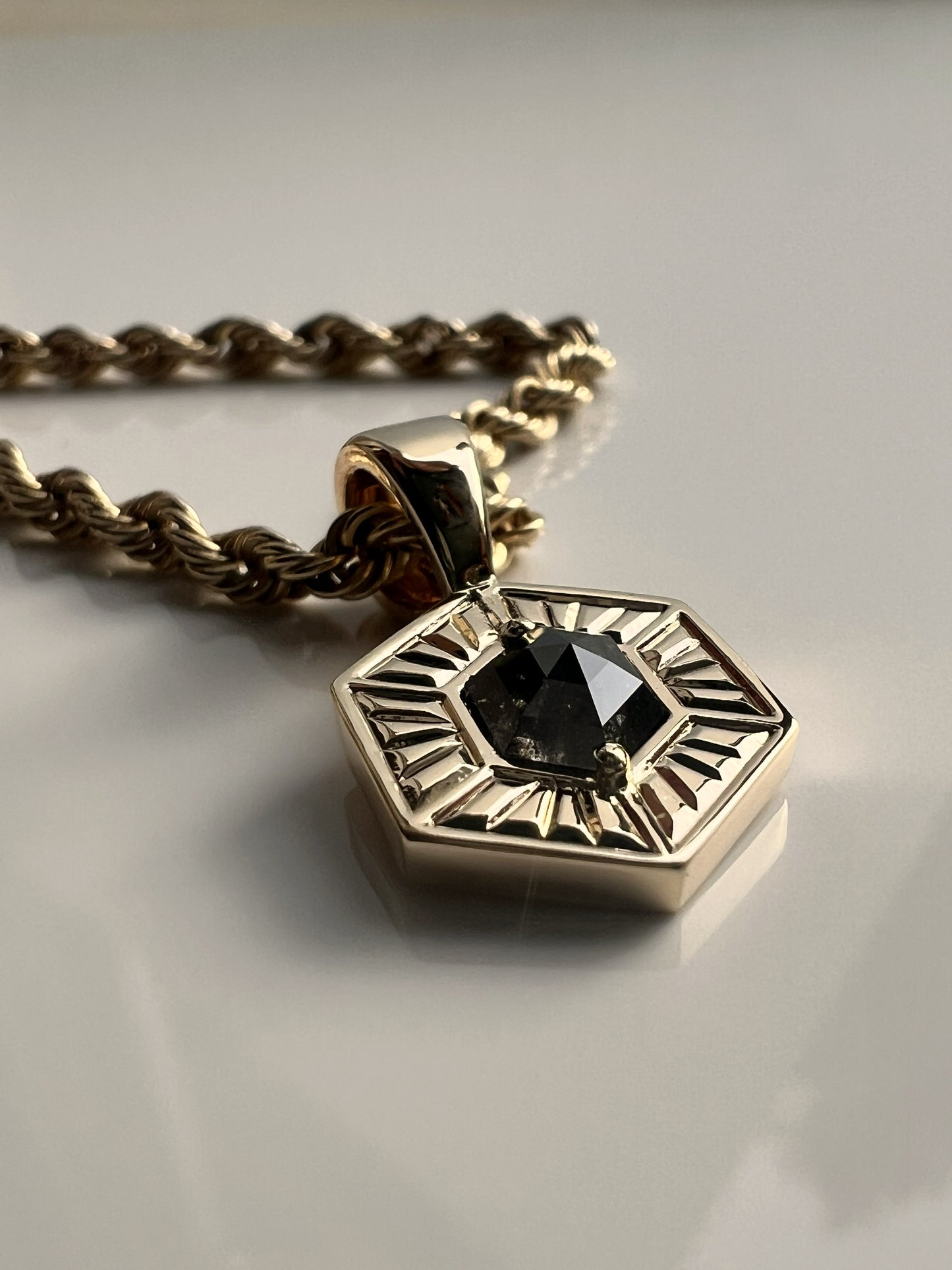 Hexagon Diamond Charm