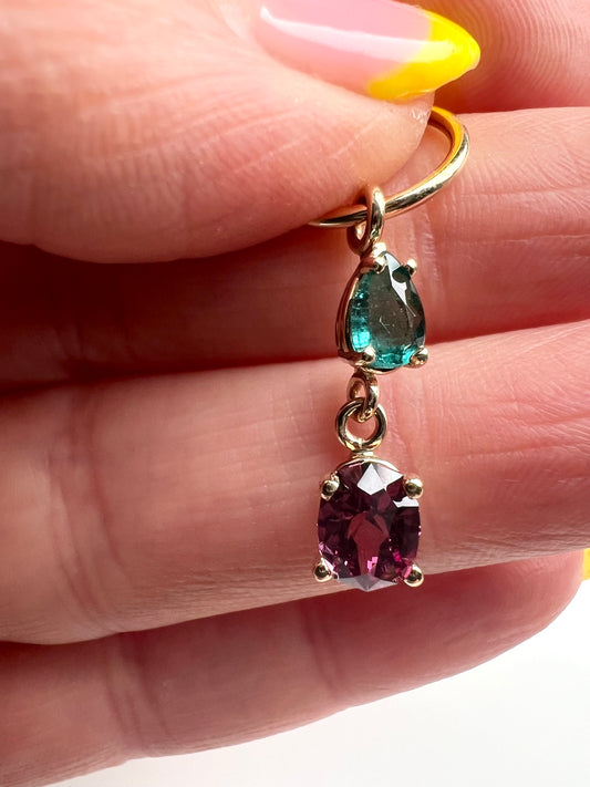 Custom tourmaline charm