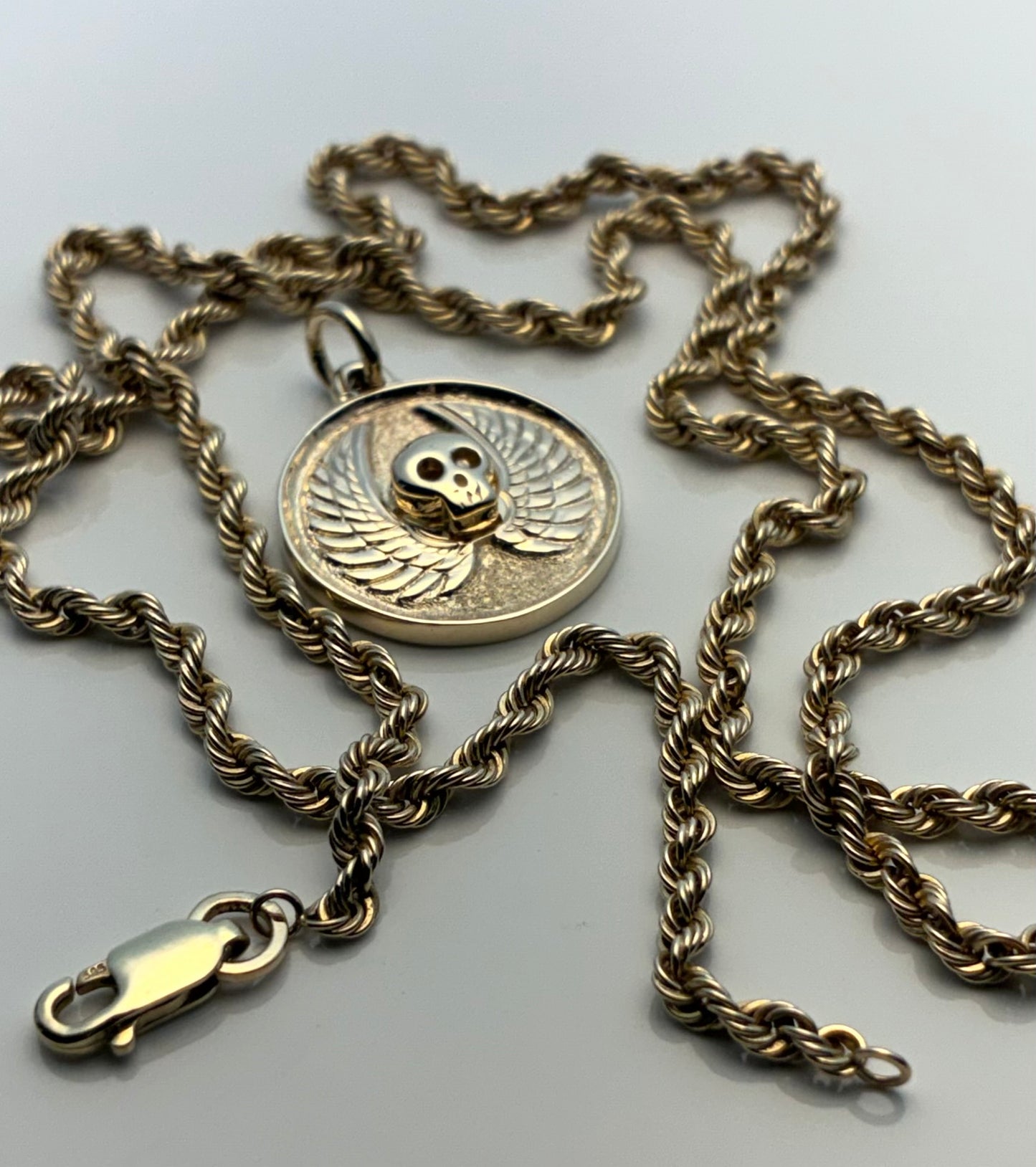 Custom skull & wings pendant
