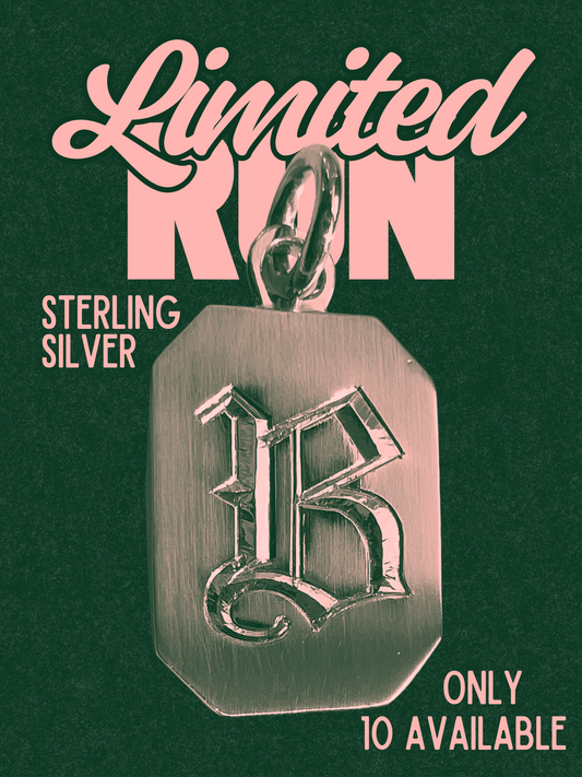 Limited Run! Sterling Silver Gothic Initial Charm