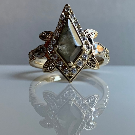 Hayley’s Salt and Pepper Diamond Ring - 14k Gold