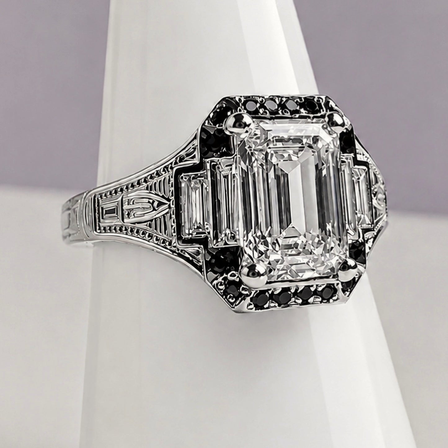 Custom platinum+ diamond engagement ring