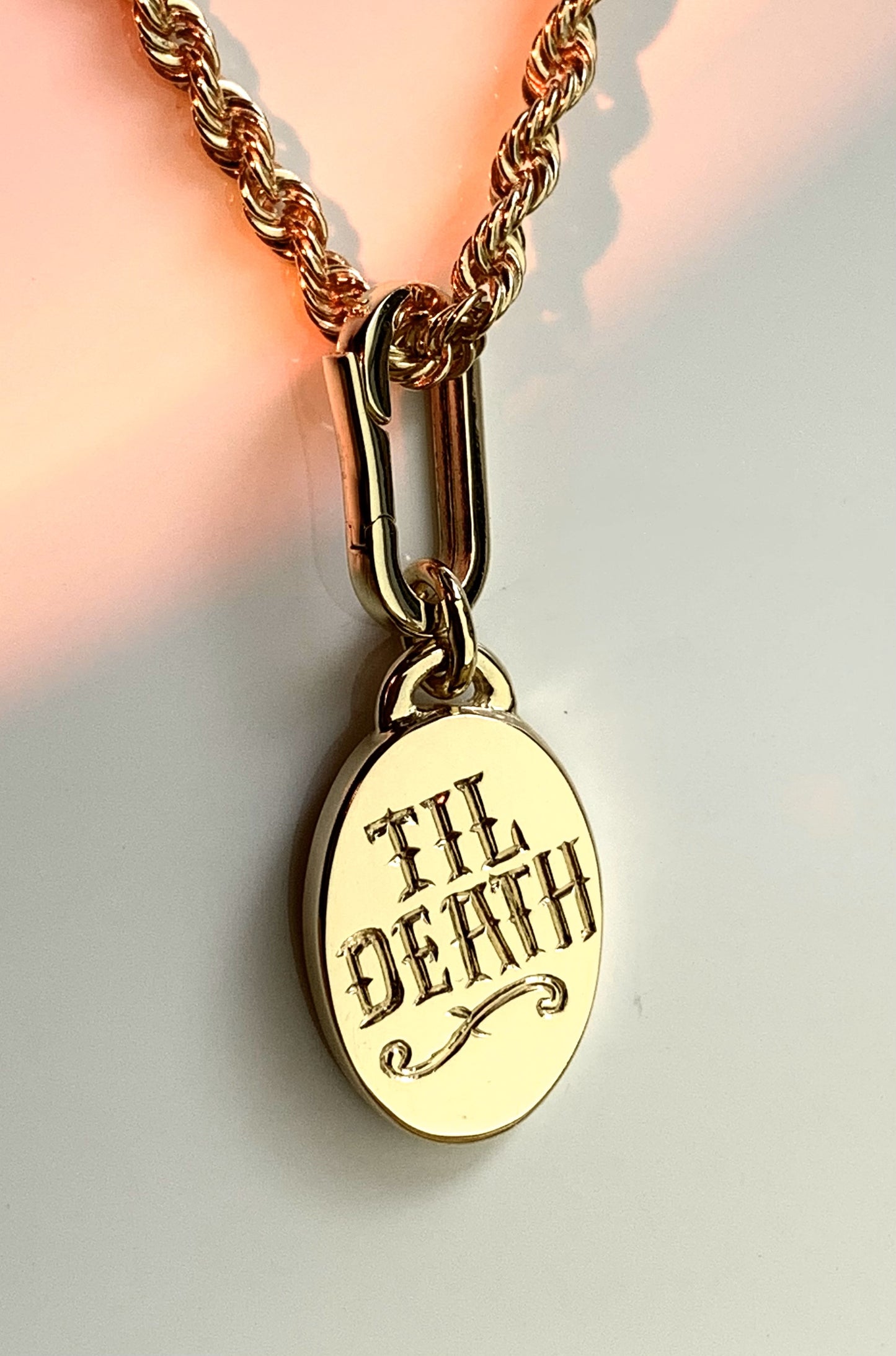 Til Death gold charm