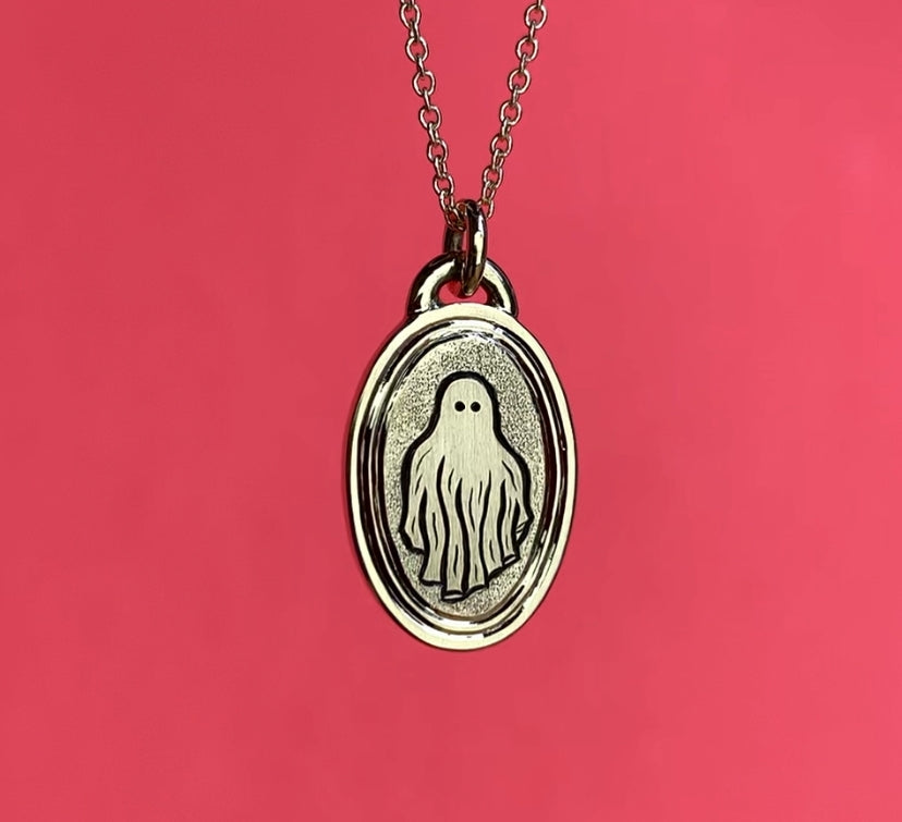 Friendly Ghost Charm - 14k Recycled Gold