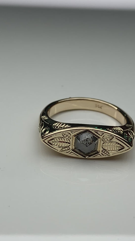 Custom diamond signet ring