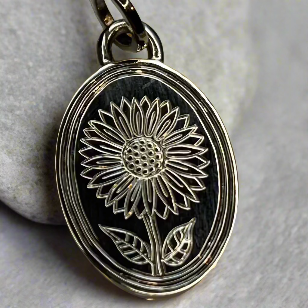 Sunflower pendant necklace gold