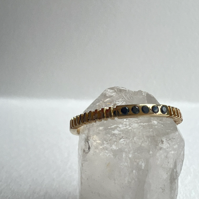 yellow gold, black diamond ring