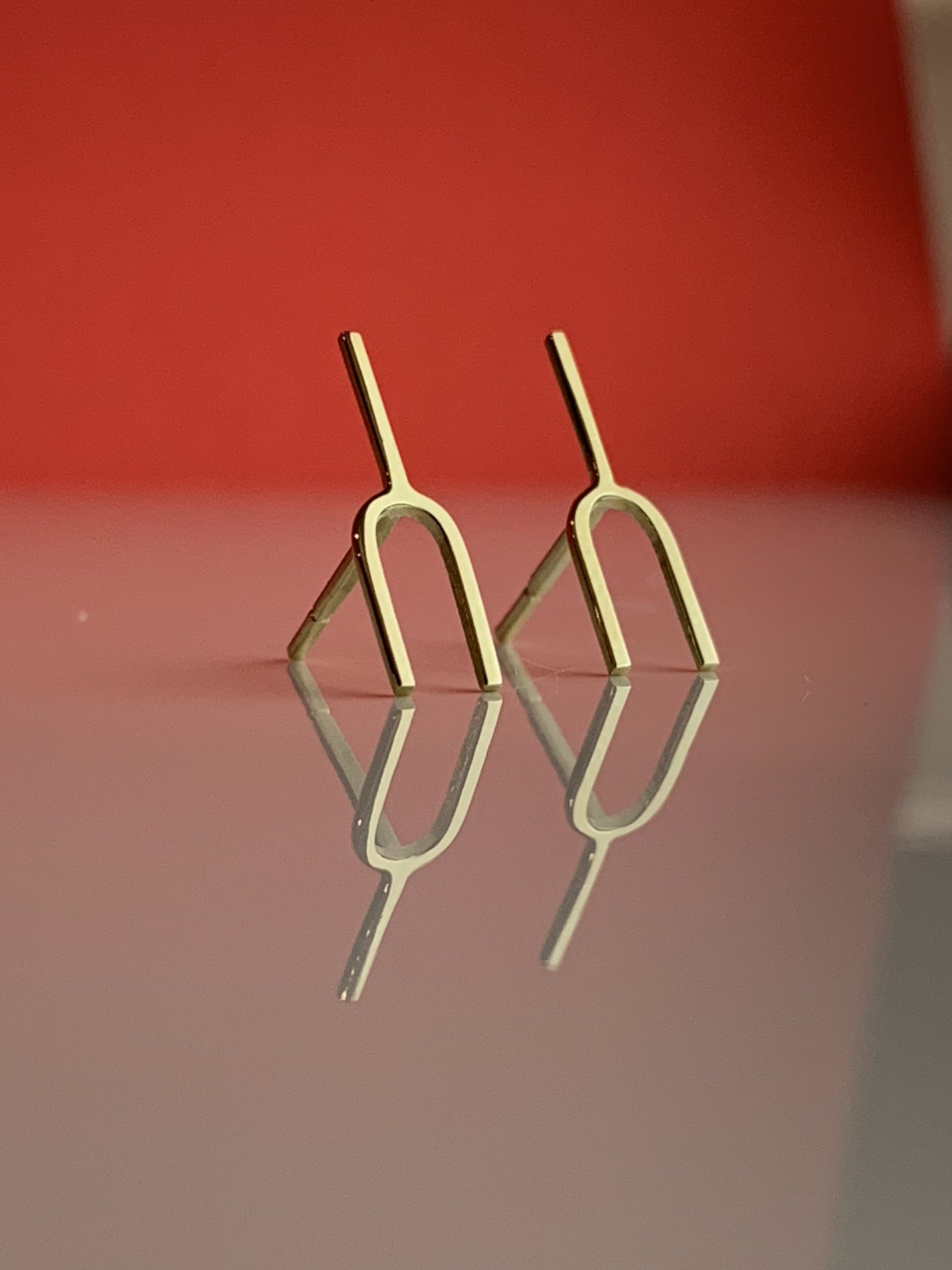 Gold Tuning Fork Earrings